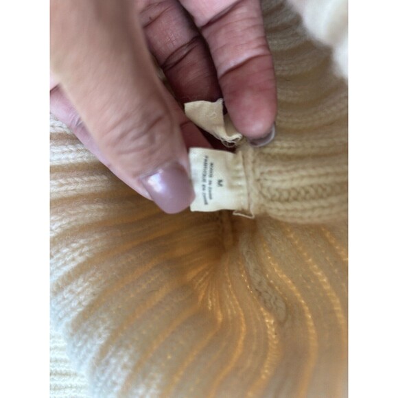 Anthropologie Moth Women’s Size M Ivory Cable Knit Hooded Sweater - Picture 6 of 7